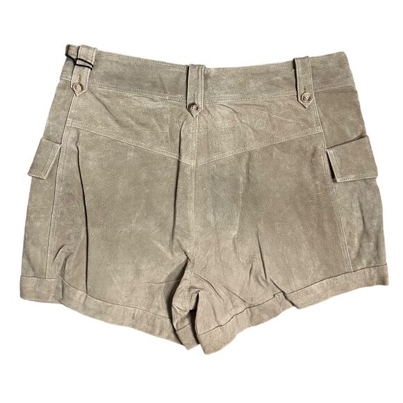 Blank NYC Cargo Suede Tan Shorts 32 Utility High Rise Pockets Fall - Picture 12 of 15